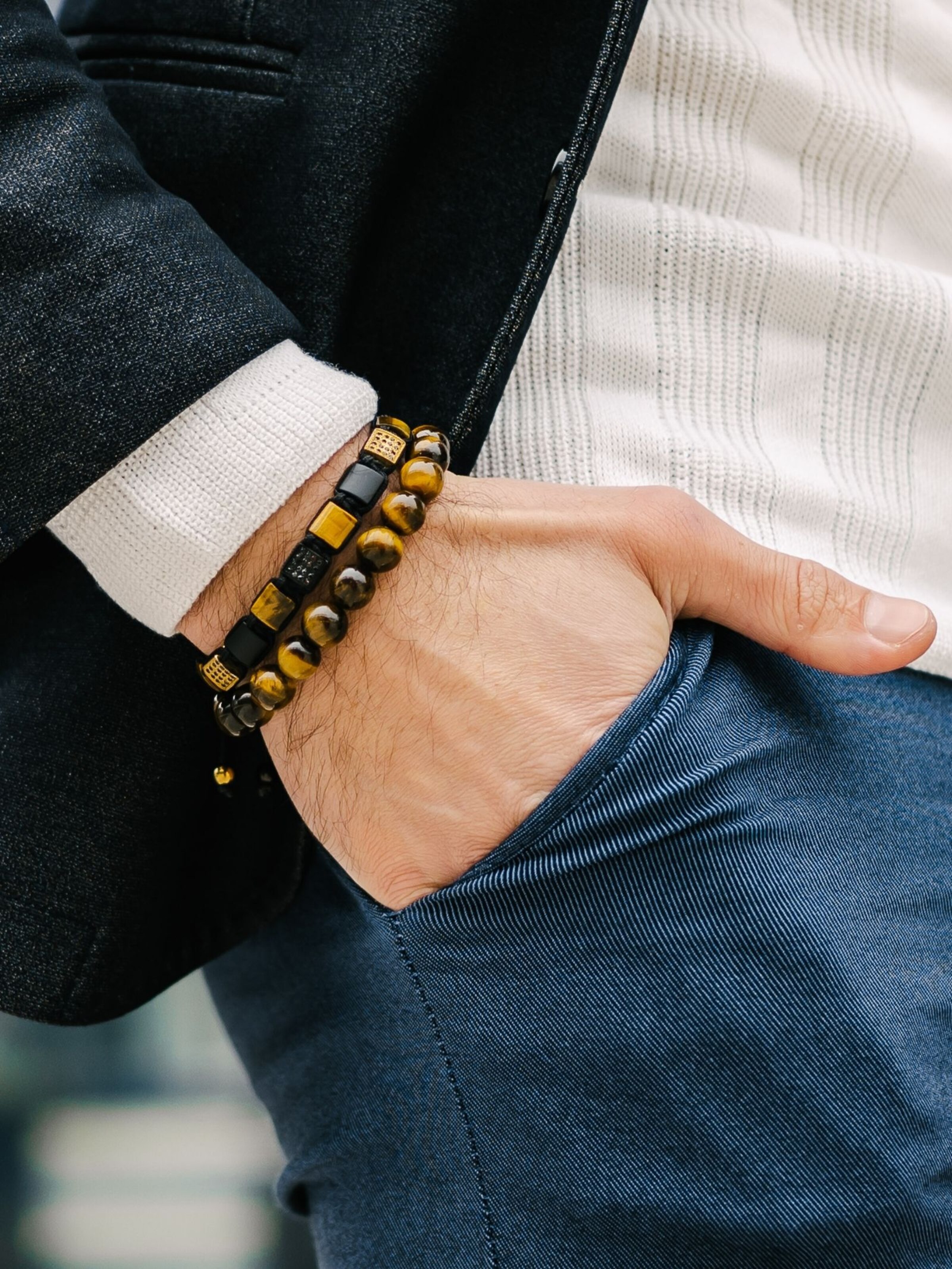 Bracelet 'Single-Bead' GT Collection en marron