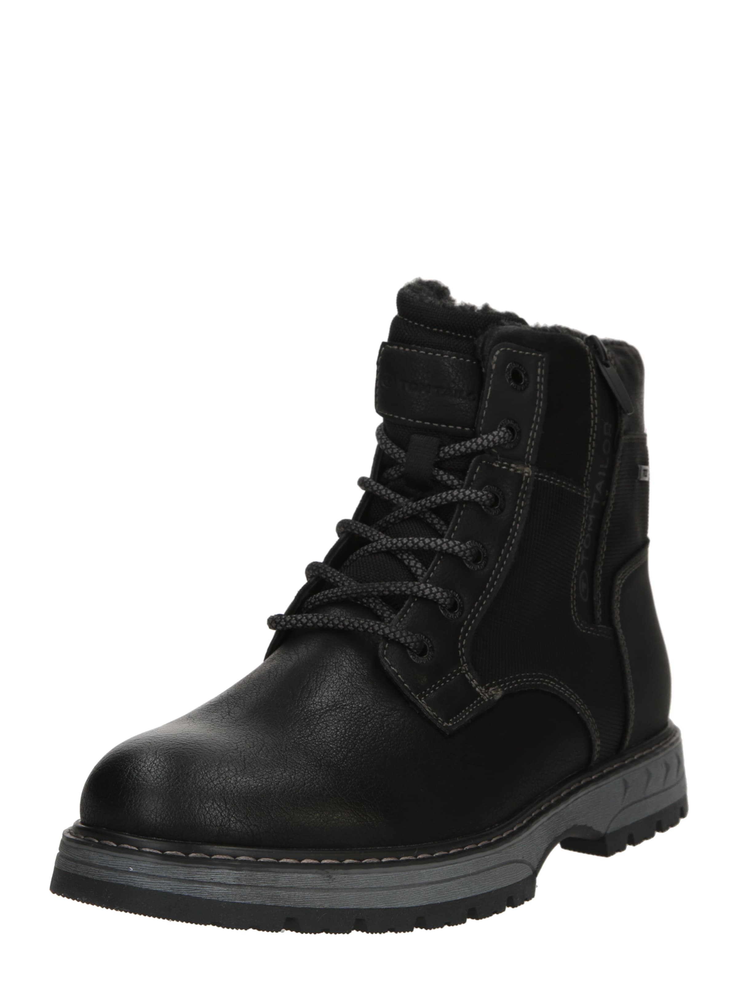 TOM TAILOR Veterboots in Zwart: voorkant