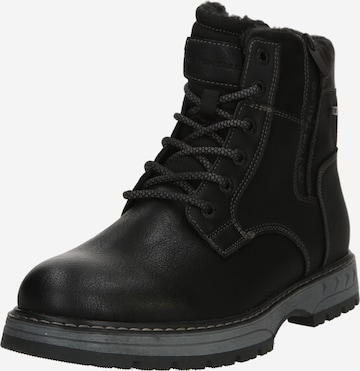 Bottines à lacets TOM TAILOR en noir : devant