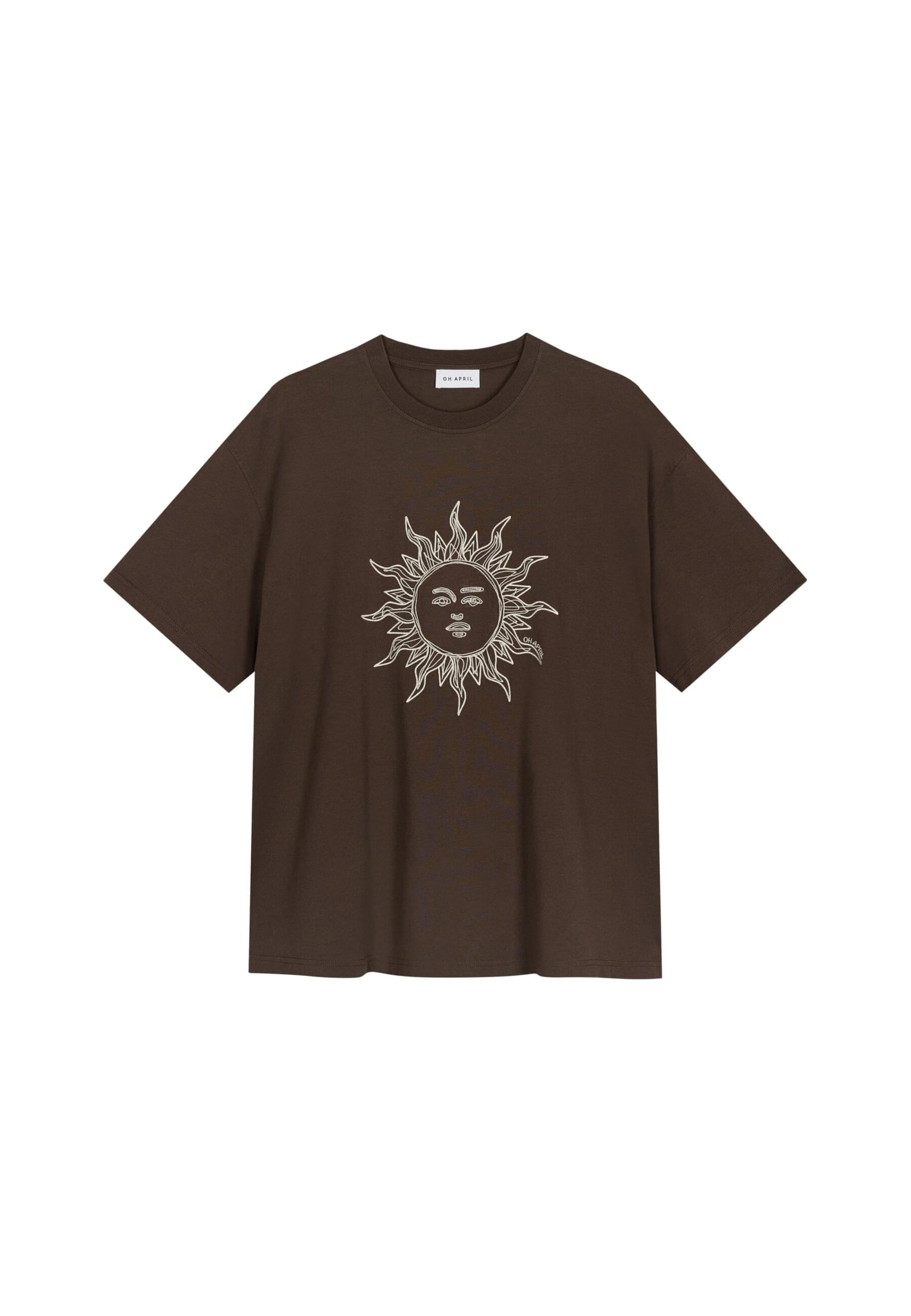 OH APRIL Tričko 'Sun' – hnědá: přední strana
