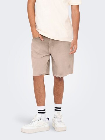 Only & Sons regular Jeans 'ONSEdge' i brun: forside
