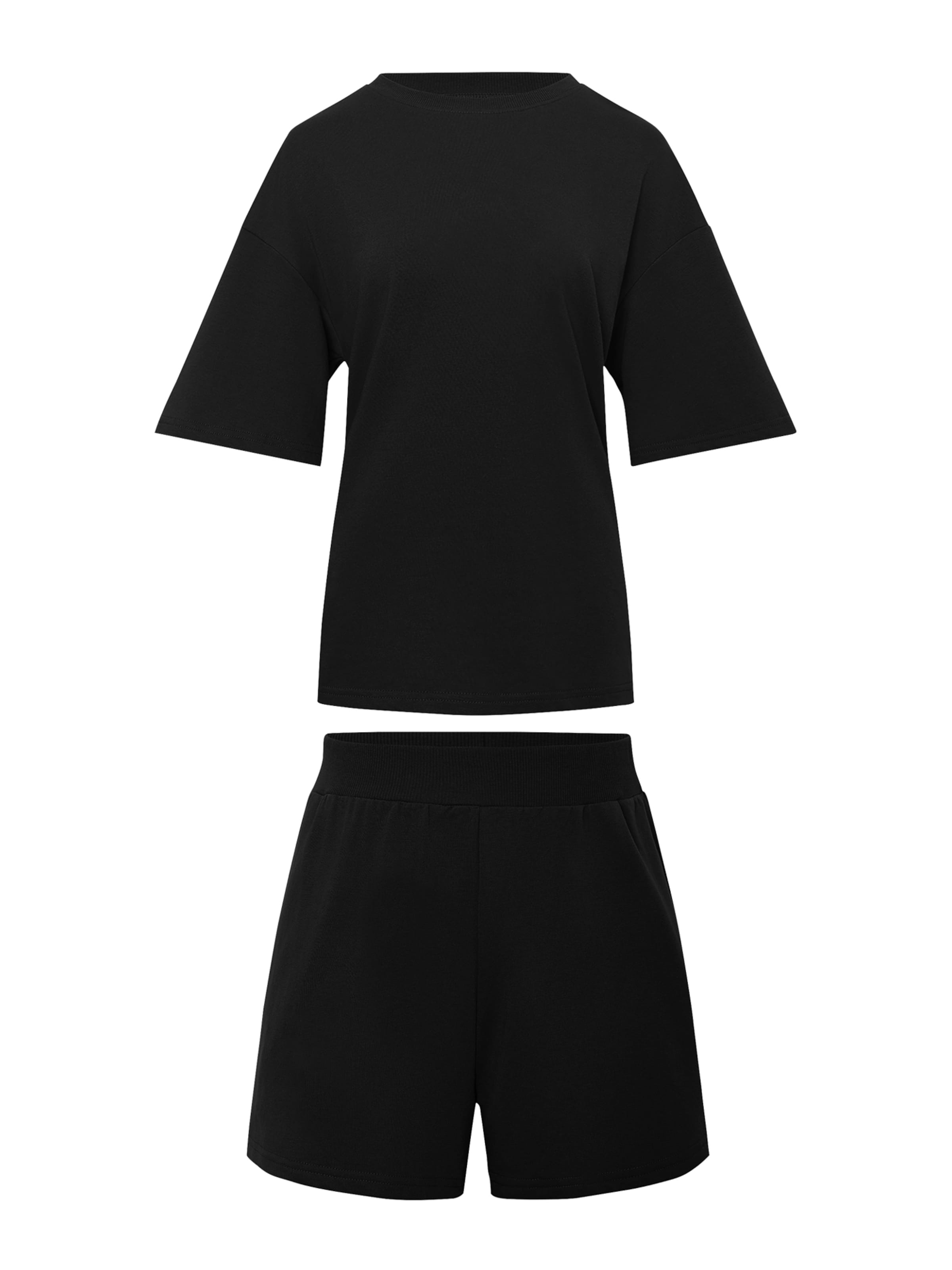 Imily Bela - Pijama de pantalón corto en negro: frente