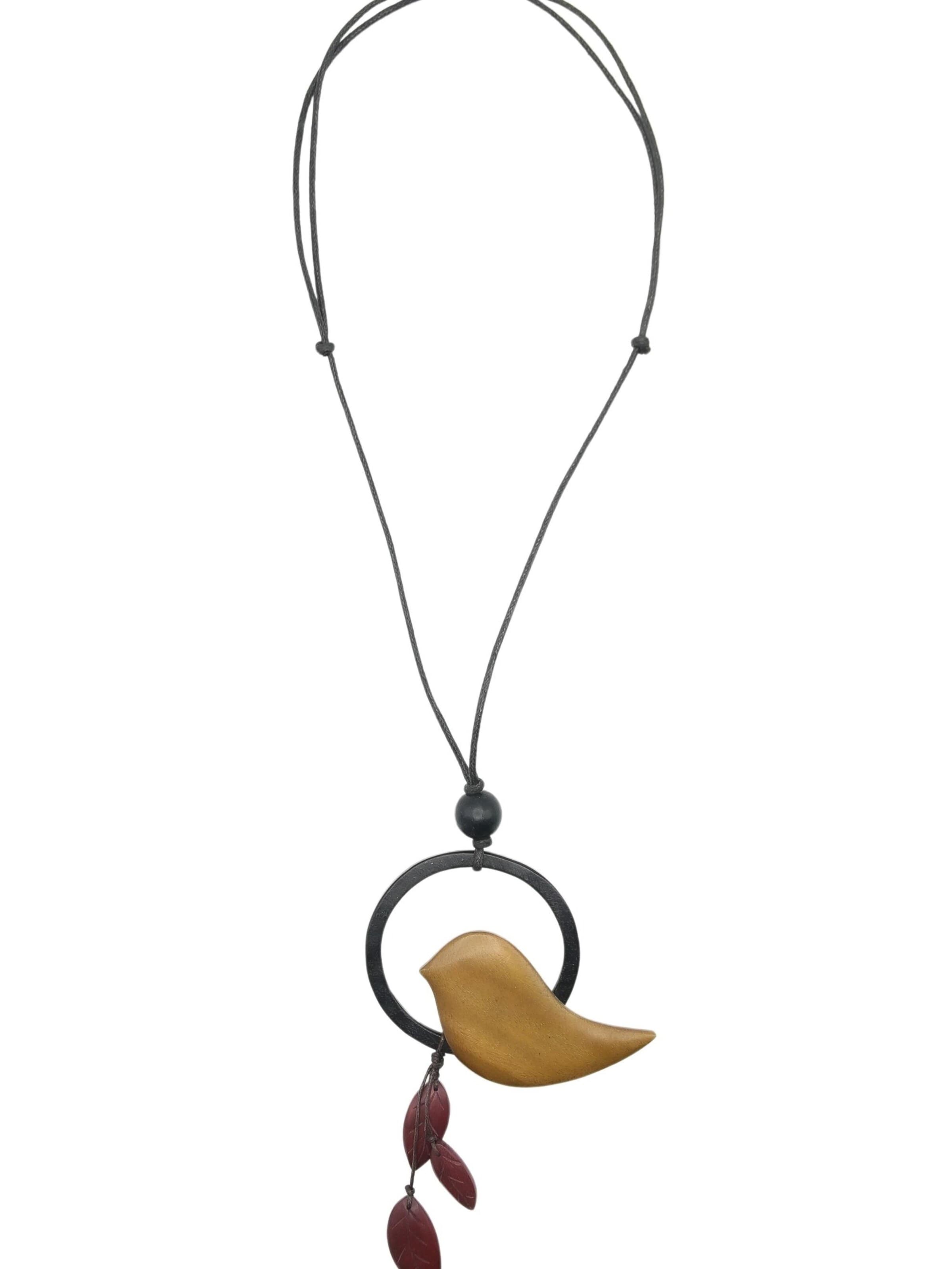 COLLEZIONE ALESSANDRO Necklace 'Desna' in Brown: front