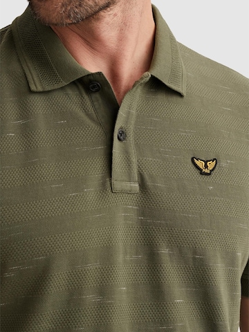 Maglietta 'Polo shirt with stripe pattern and flight pocket' di PME Legend in verde
