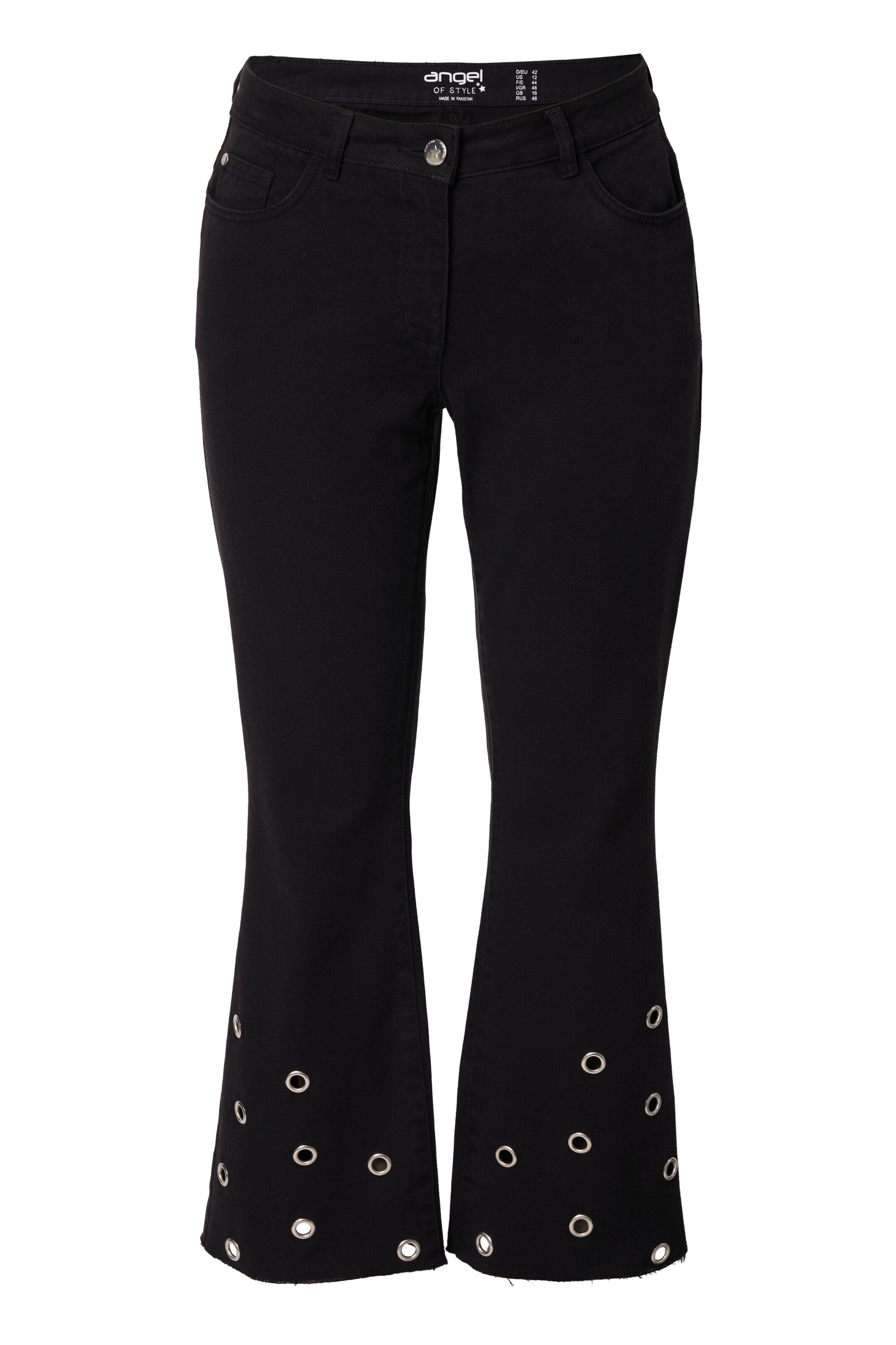 Angel of Style Flared Jeans in Black: front