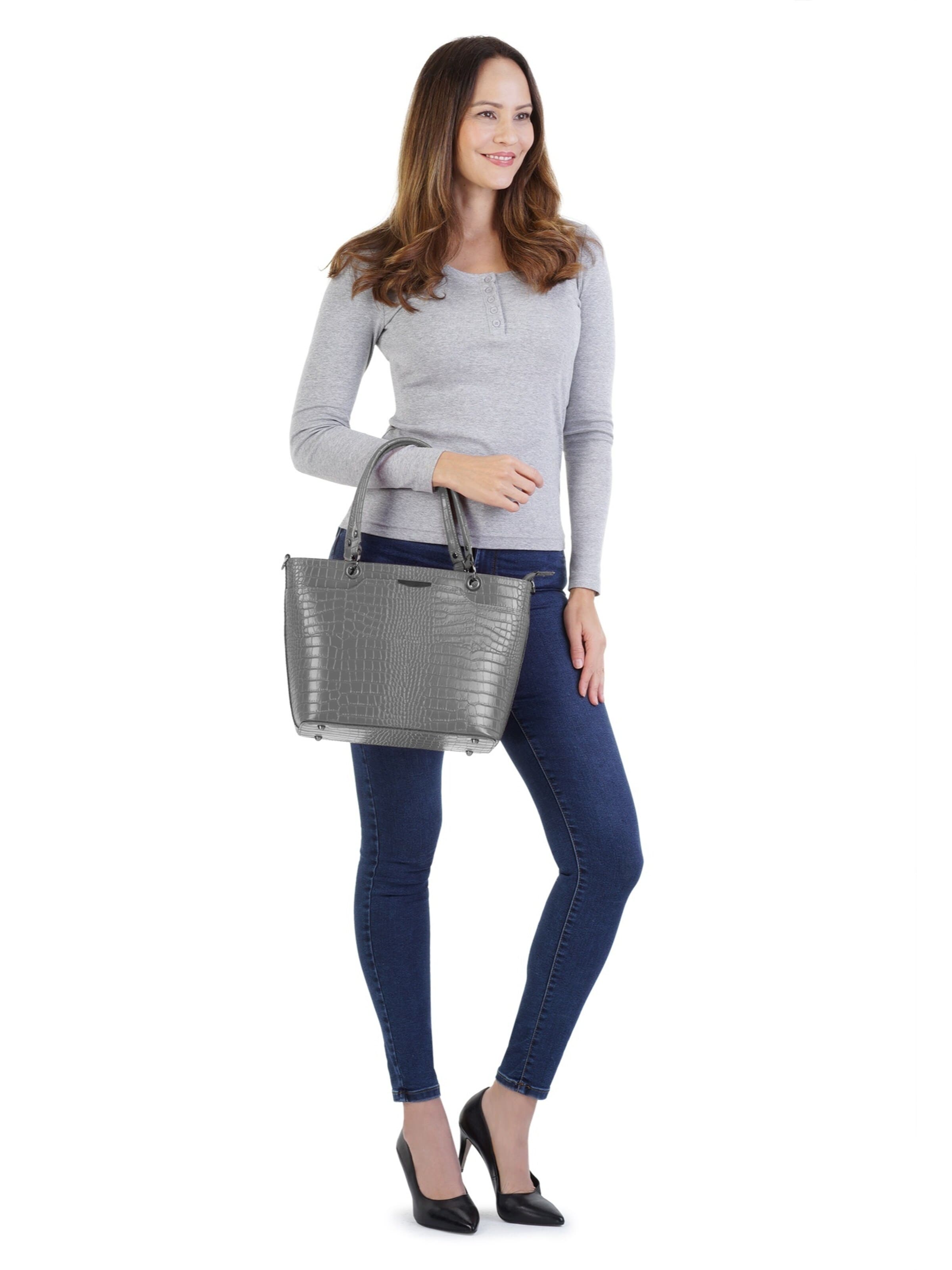 Cluty Handbag in Grey: front