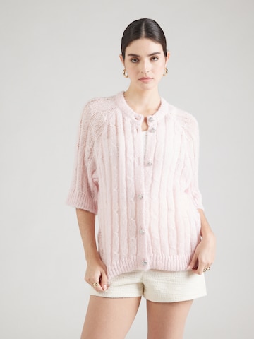 VILA Knit Cardigan 'VICHOCA' in Pink: front