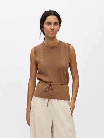 Tops en tricot 'OBJJEANY' OBJECT en marron : devant