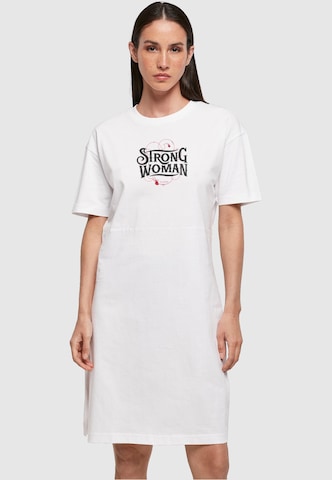 Merchcode Dress 'Strong Women' in White: front