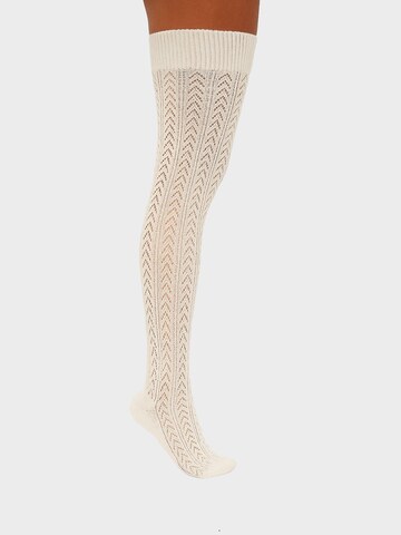 Lycille Over the Knee Socks in Beige
