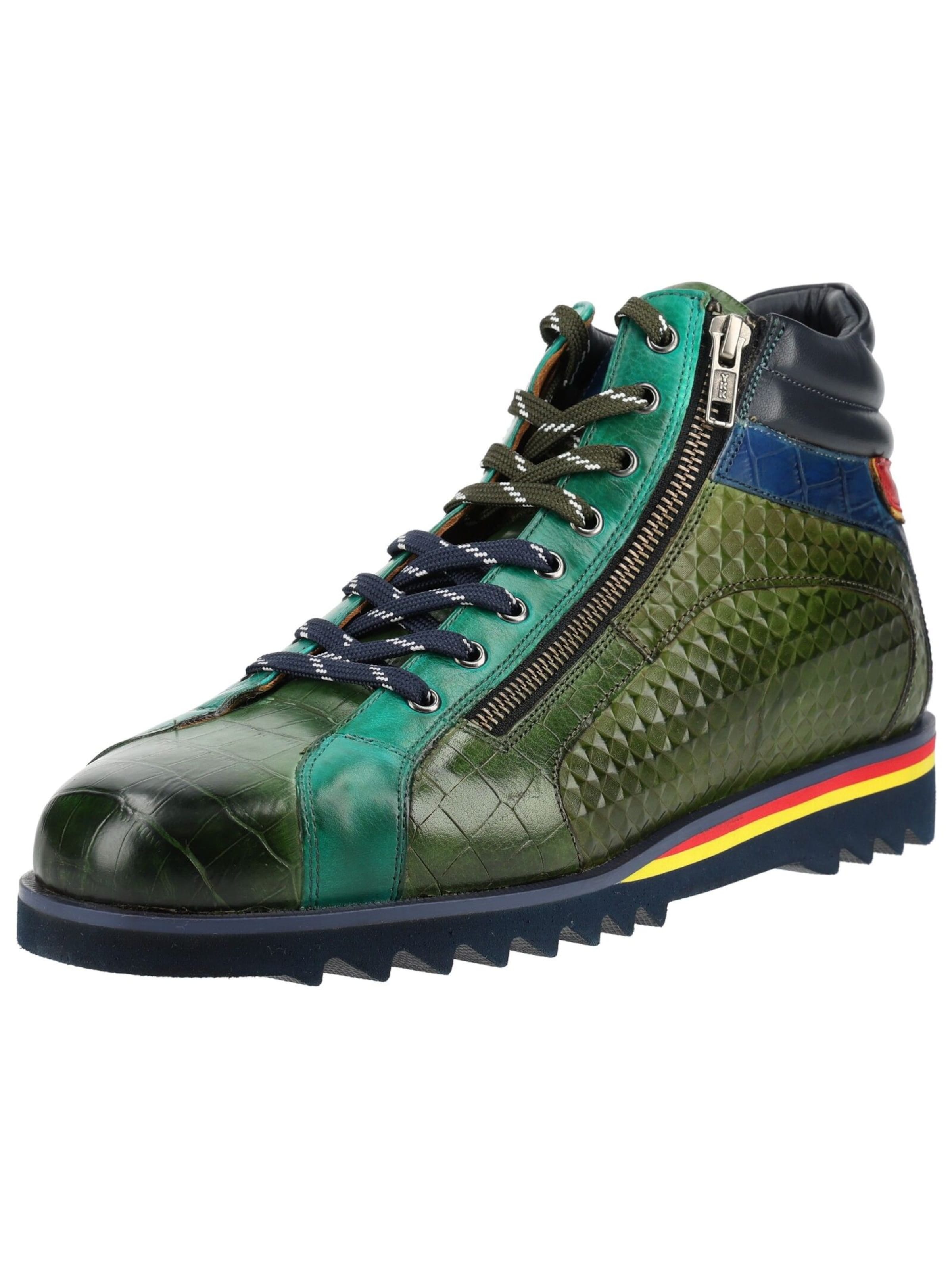 MELVIN & HAMILTON Lace-Up Boots in Green: front