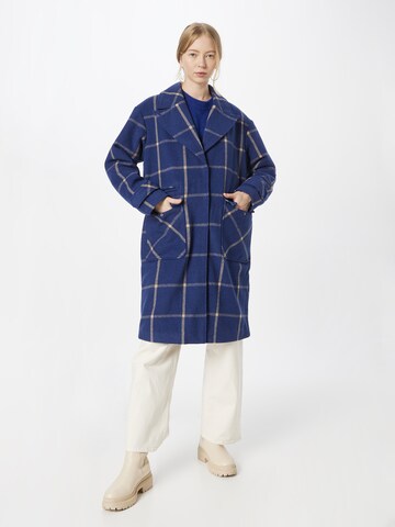 PULZ Jeans Between-Seasons Coat in Blue: front