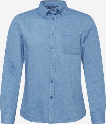 KnowledgeCotton Apparel Regular fit Button Up Shirt 'ELDER' in Blue: front