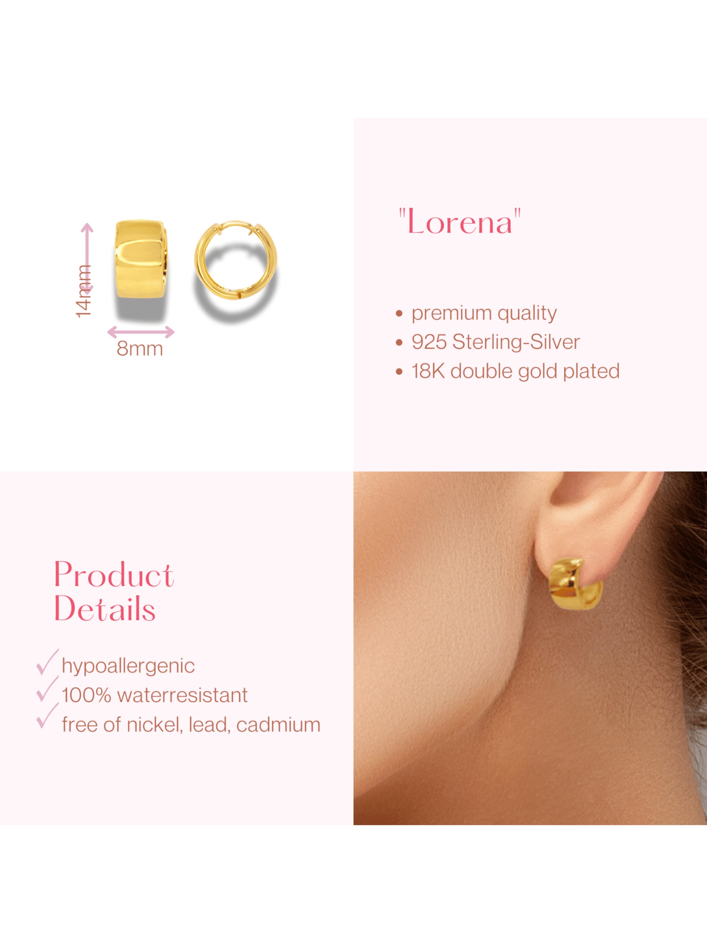 ARS-ARGENTI Ohrringe 'ALENA'‌‌‌‌‌‌‌‌‌‌ in Gold