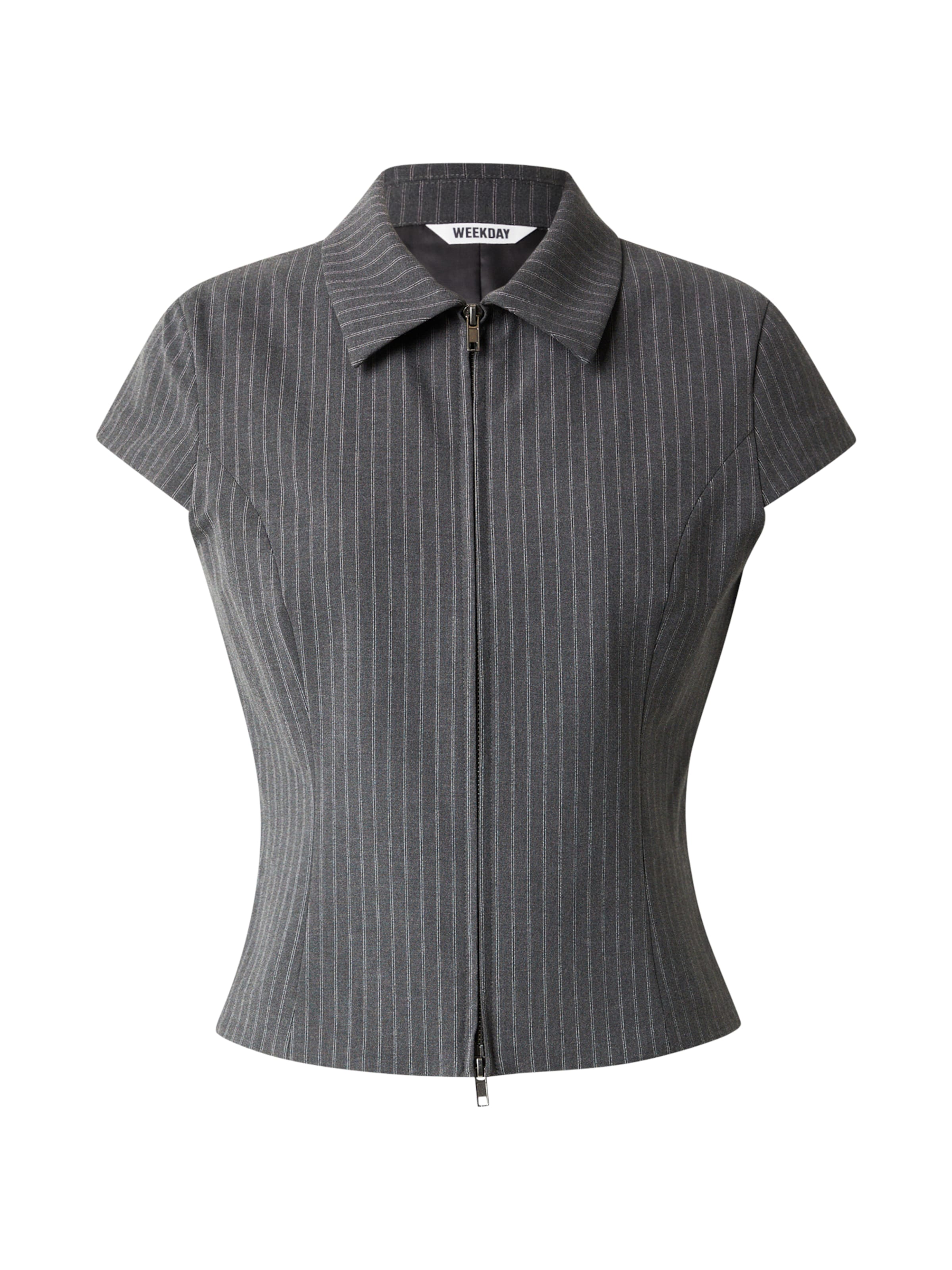 Chemisier 'Dani' WEEKDAY en gris : devant