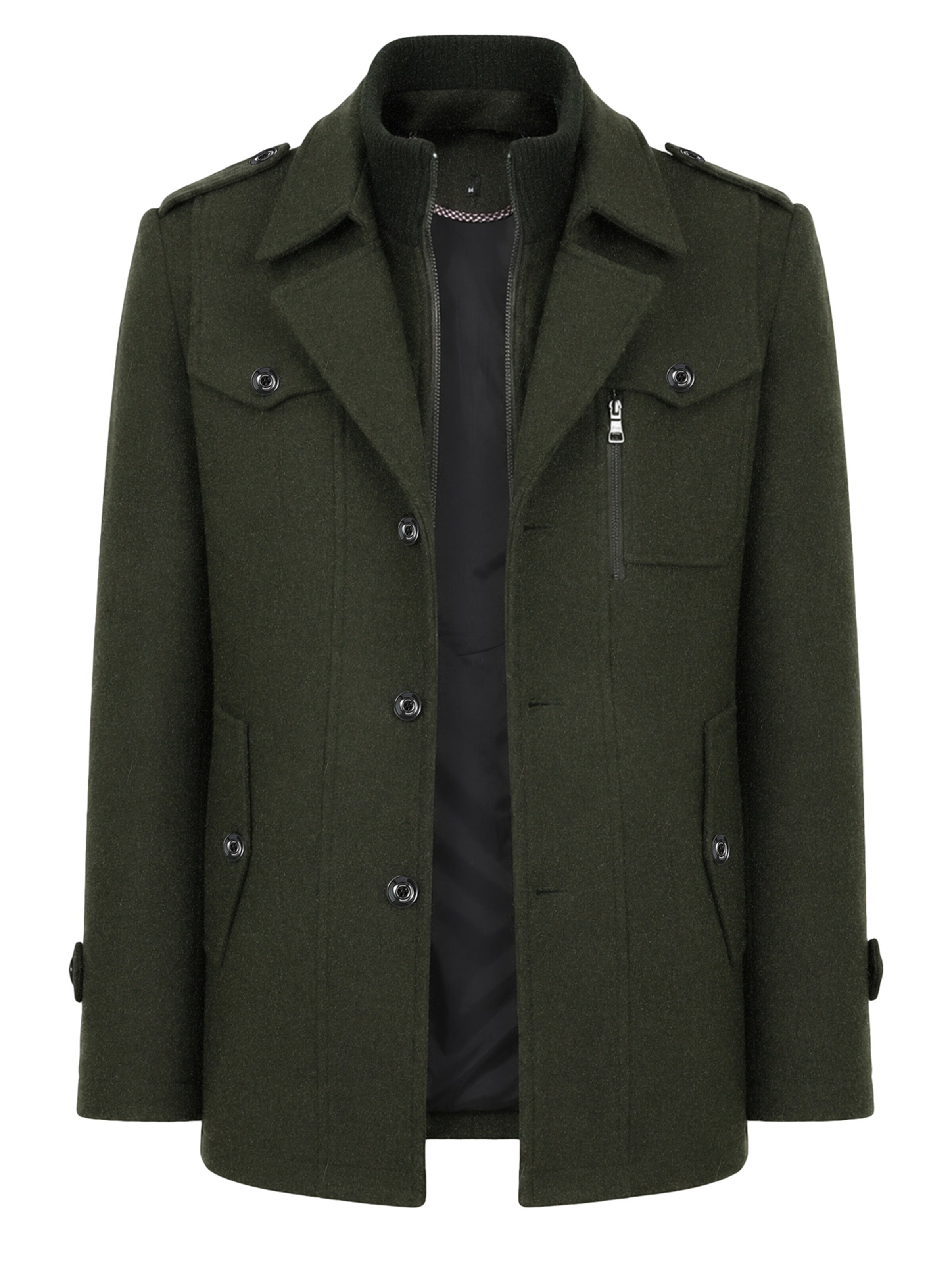 ALLTHEMEN Winterjas 'Morgenkühle' in Groen