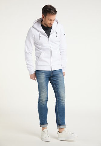 DreiMaster Maritim - Sudadera con cremallera en blanco