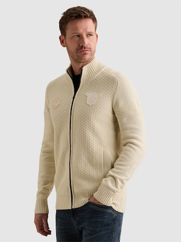 PME Legend Kofta 'Cardigan with zipper closure and raglan sleeves' i beige