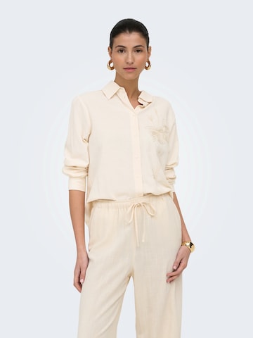 Chemisier 'ONLLAUREL' ONLY en beige : devant