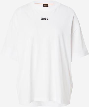 Tricou de la BOSS Orange pe alb: față