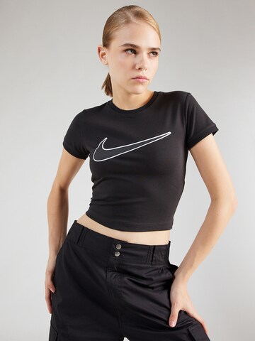 Nike Sportswear Тениска в черно: отпред