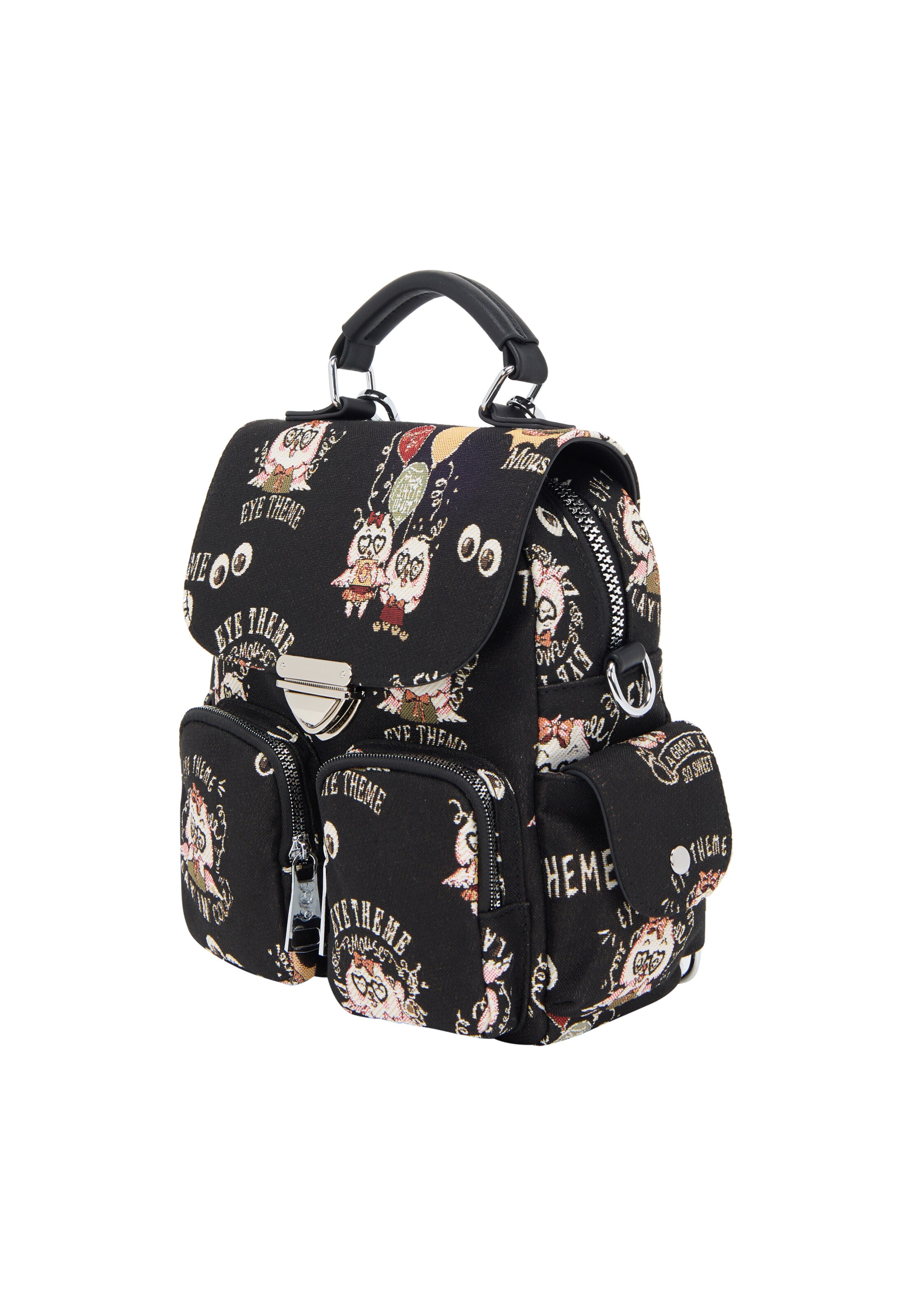 MYMO Backpack 'Pop Eyetheme' in Black