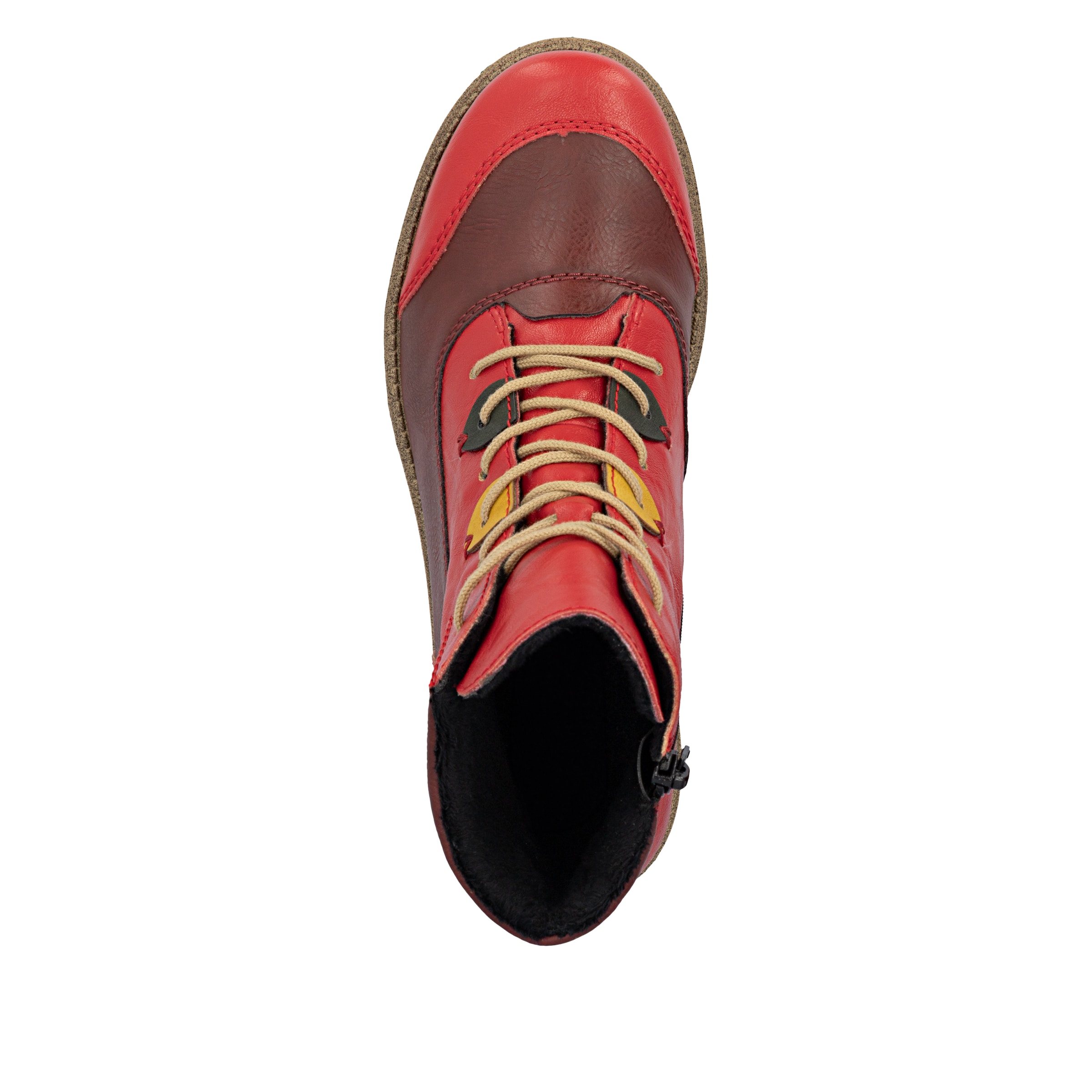 Bottines à lacets Rieker en rouge
