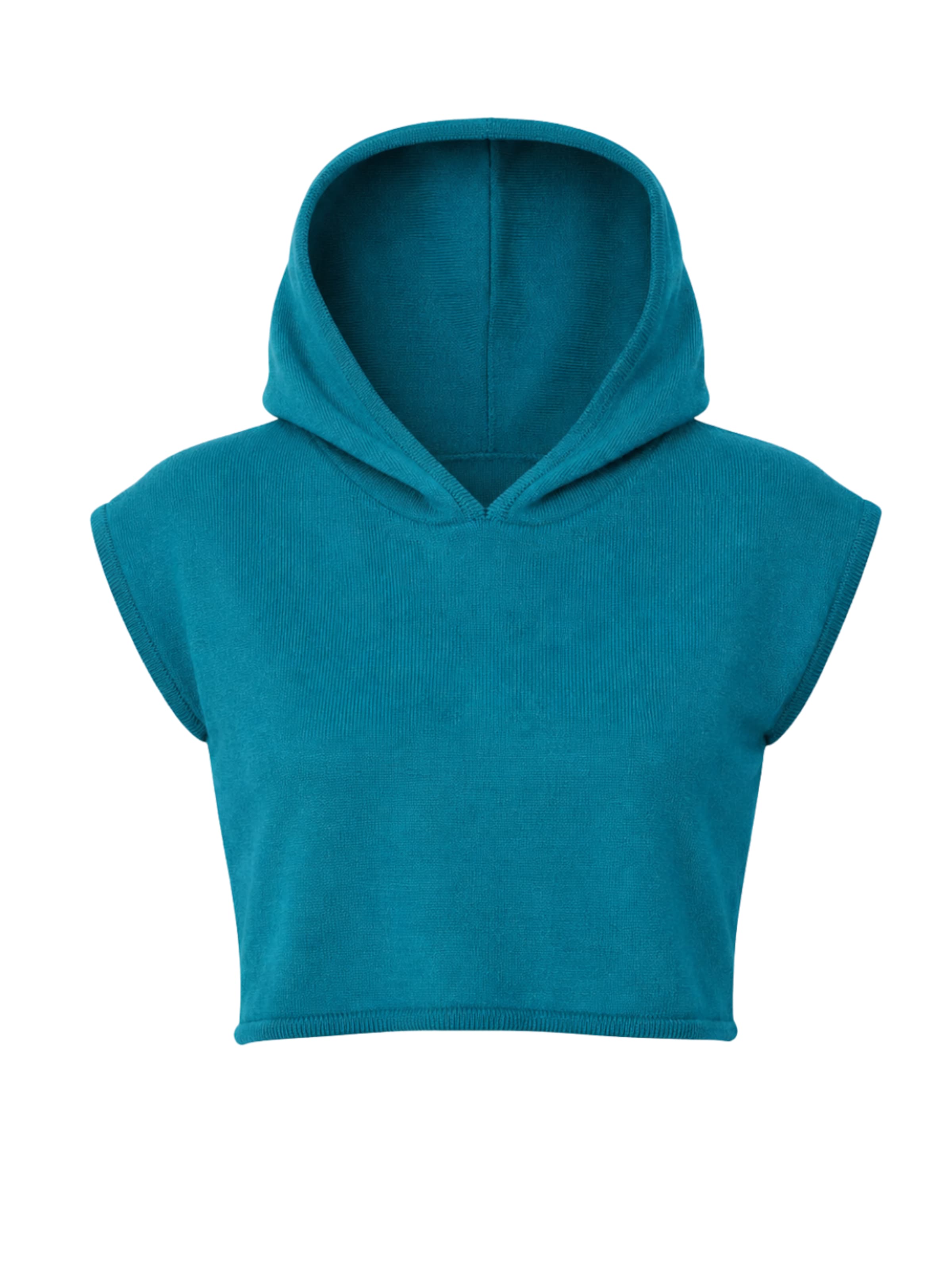 Süel knitwear - Top de punto 'Hanna Hoodie' en verde: frente