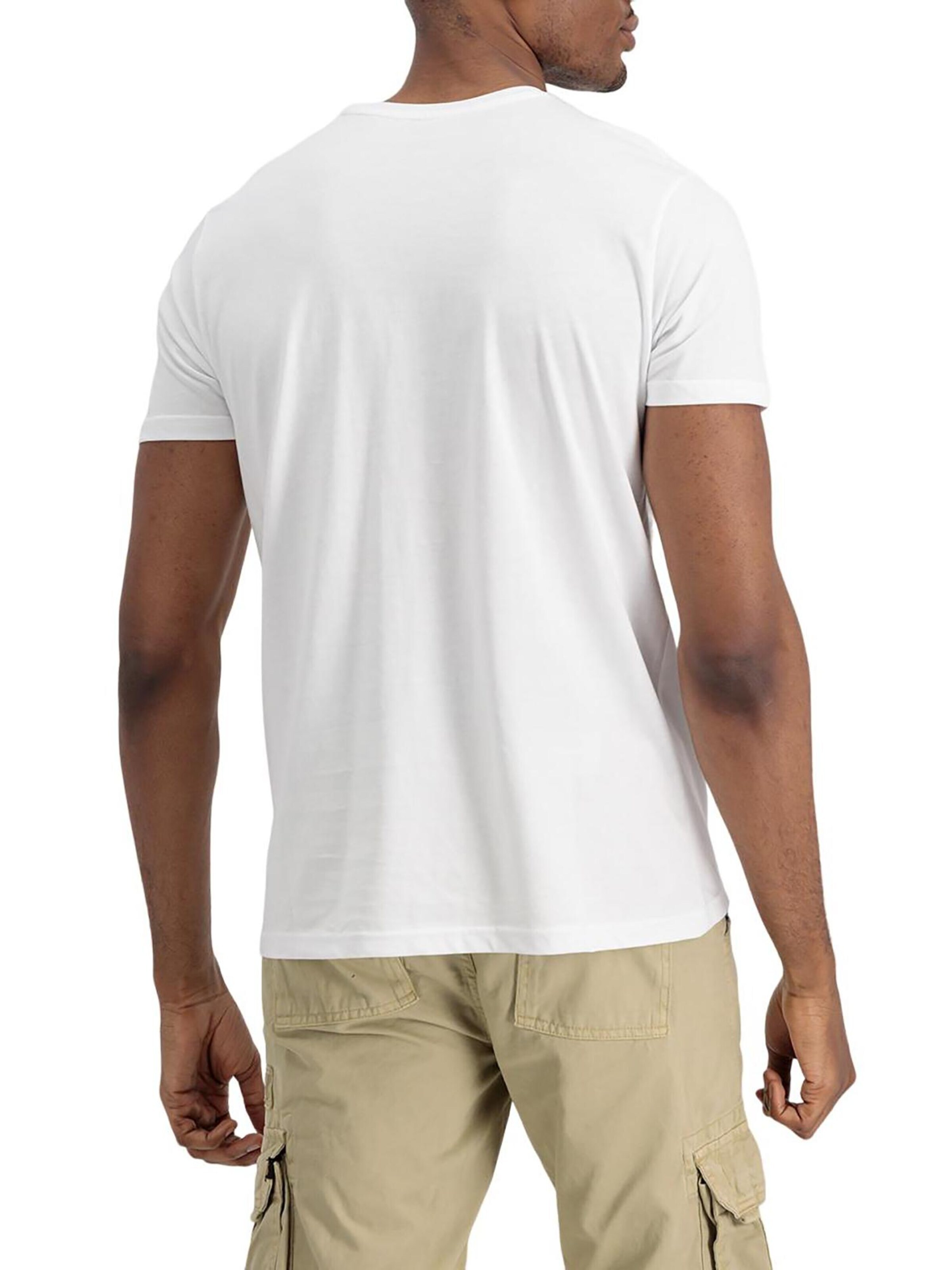 ALPHA INDUSTRIES Shirt 'Basic Logo'‌‌‌‌‌ in Weiß