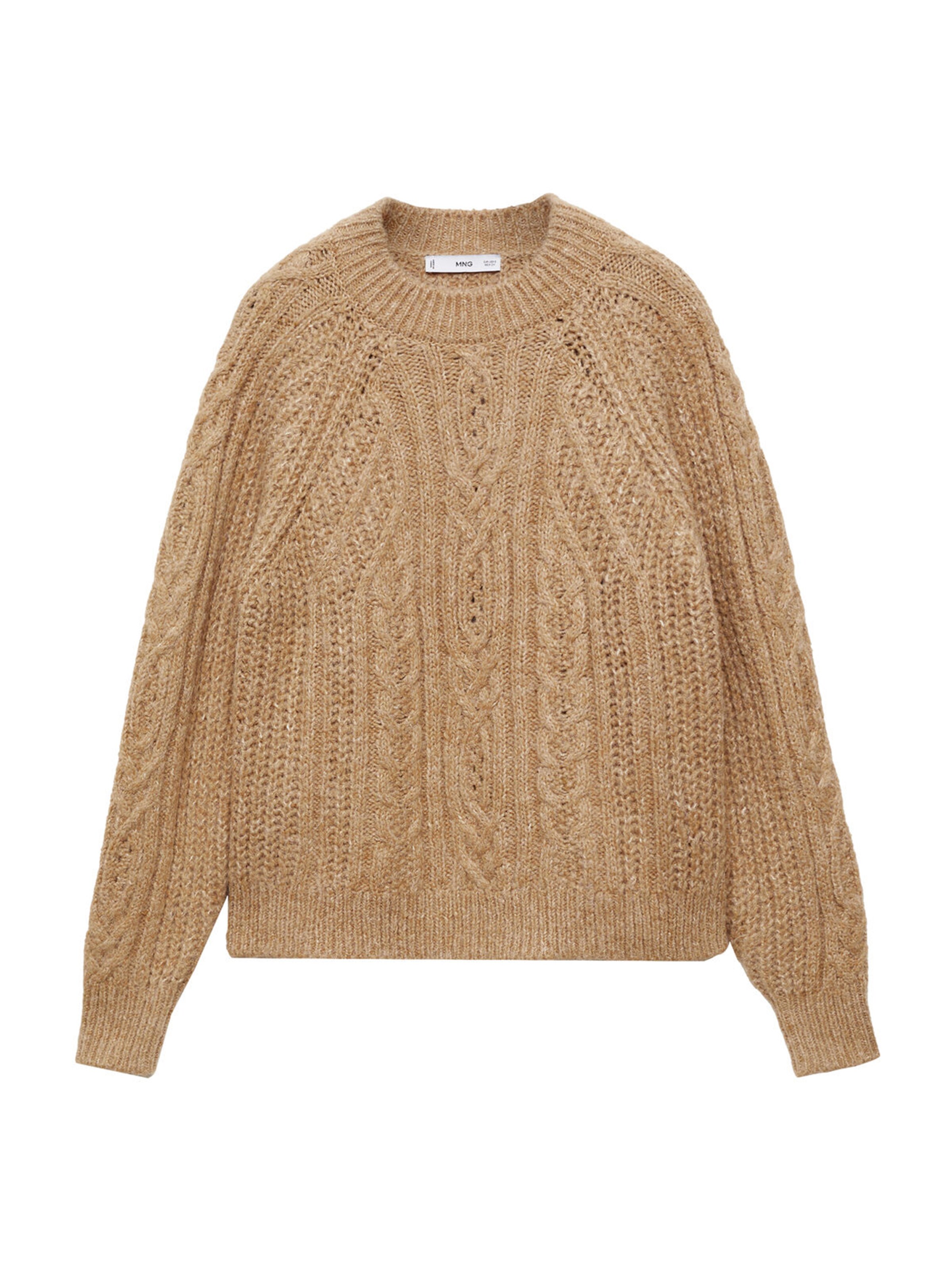 MANGO Svetr 'Solden' – hnědá: přední strana