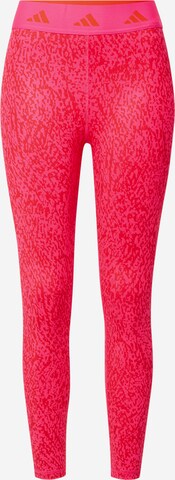 ADIDAS PERFORMANCE Спортивные штаны 'Techfit Pixeled Camo' в Ярко-розовый: спереди