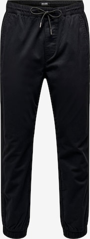 Pantalon 'LINUS' Only & Sons en noir : devant