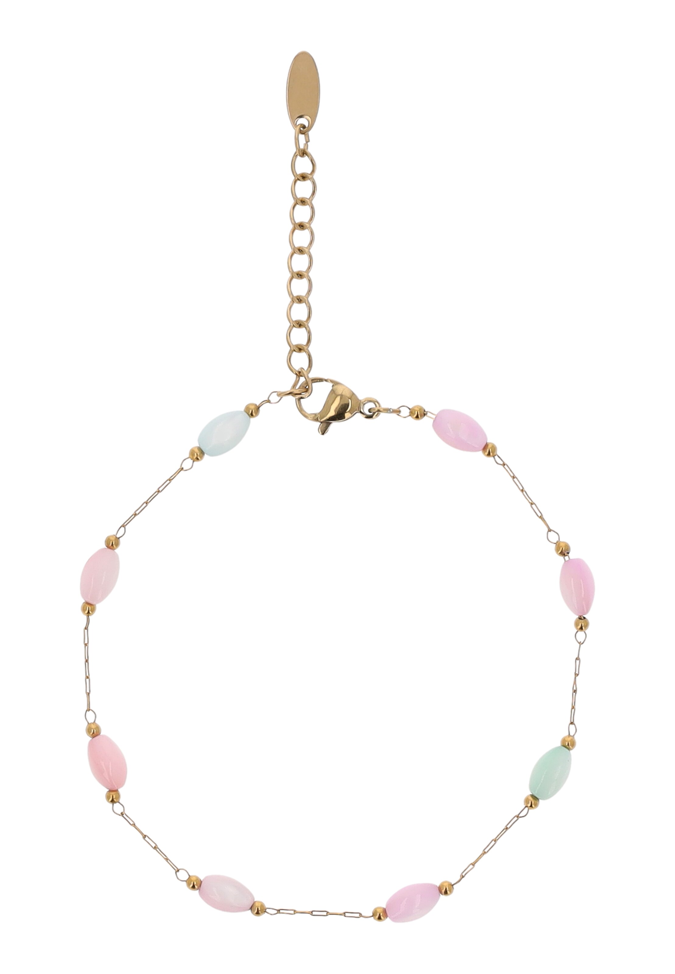 IZIA Armband in One Size in de kleur Lichtblauw / Goud / Rosa, Productweergave