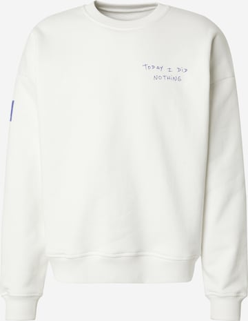 Sweat-shirt Today I did nothing en blanc : devant