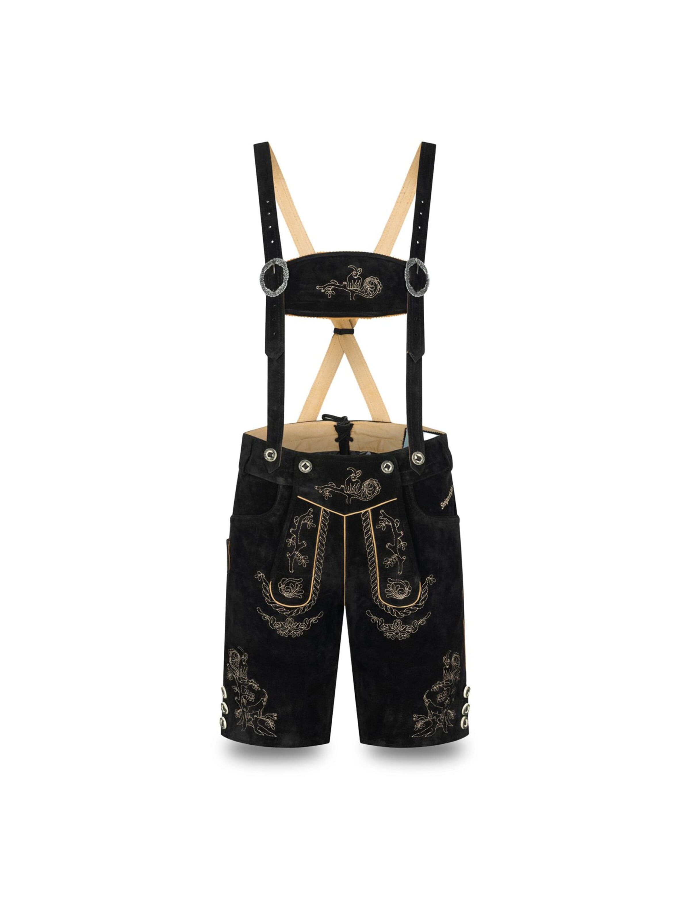 Steigenhöfer Traditional Pants 'Steigenhöfer LUDWIG Lederhose' in 46 in Black, Item view
