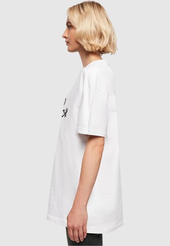 Merchcode Oversized Shirt 'But First Coffee' in White