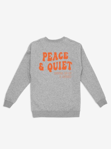 ABOUT YOU DROP Sweatshirt 'Peace and Quiet' in Grey: front