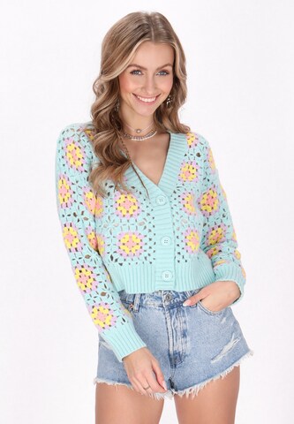 Cardigan IZIA en vert : devant