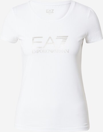 T-shirt EA7 Emporio Armani en blanc : devant