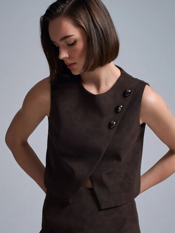 Dilvin Bodywarmer in Bruin: voorkant