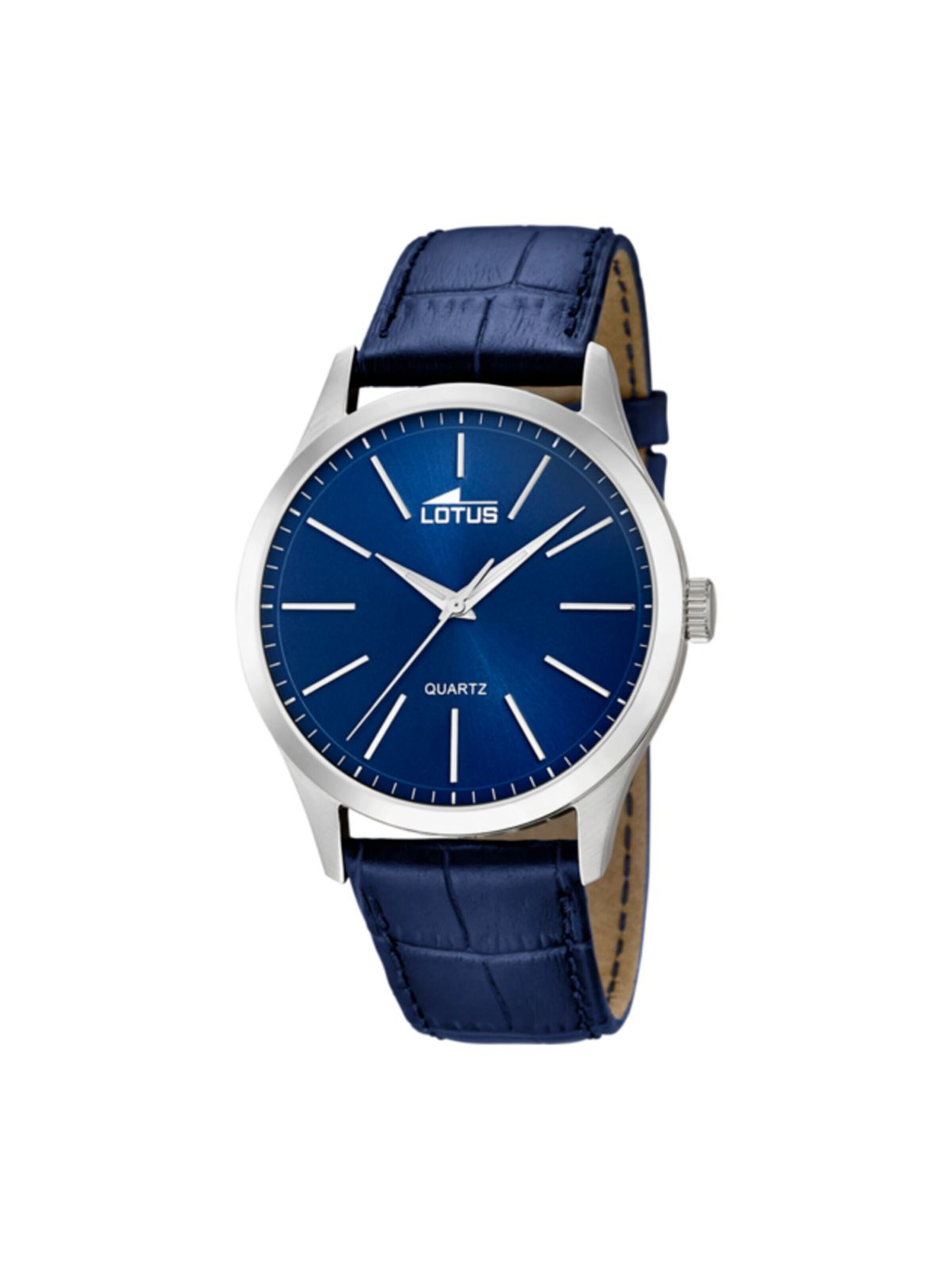 Lotus Analoog horloge in Blauw: voorkant