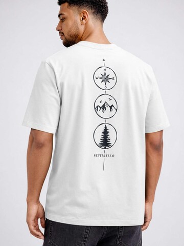 Neverless Shirt 'Kompass Outdoor' in White