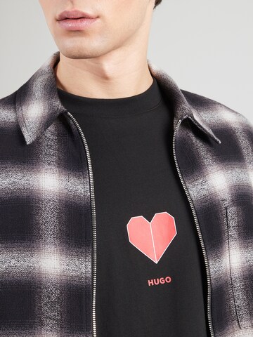 HUGO Тениска 'Dalentin' в черно