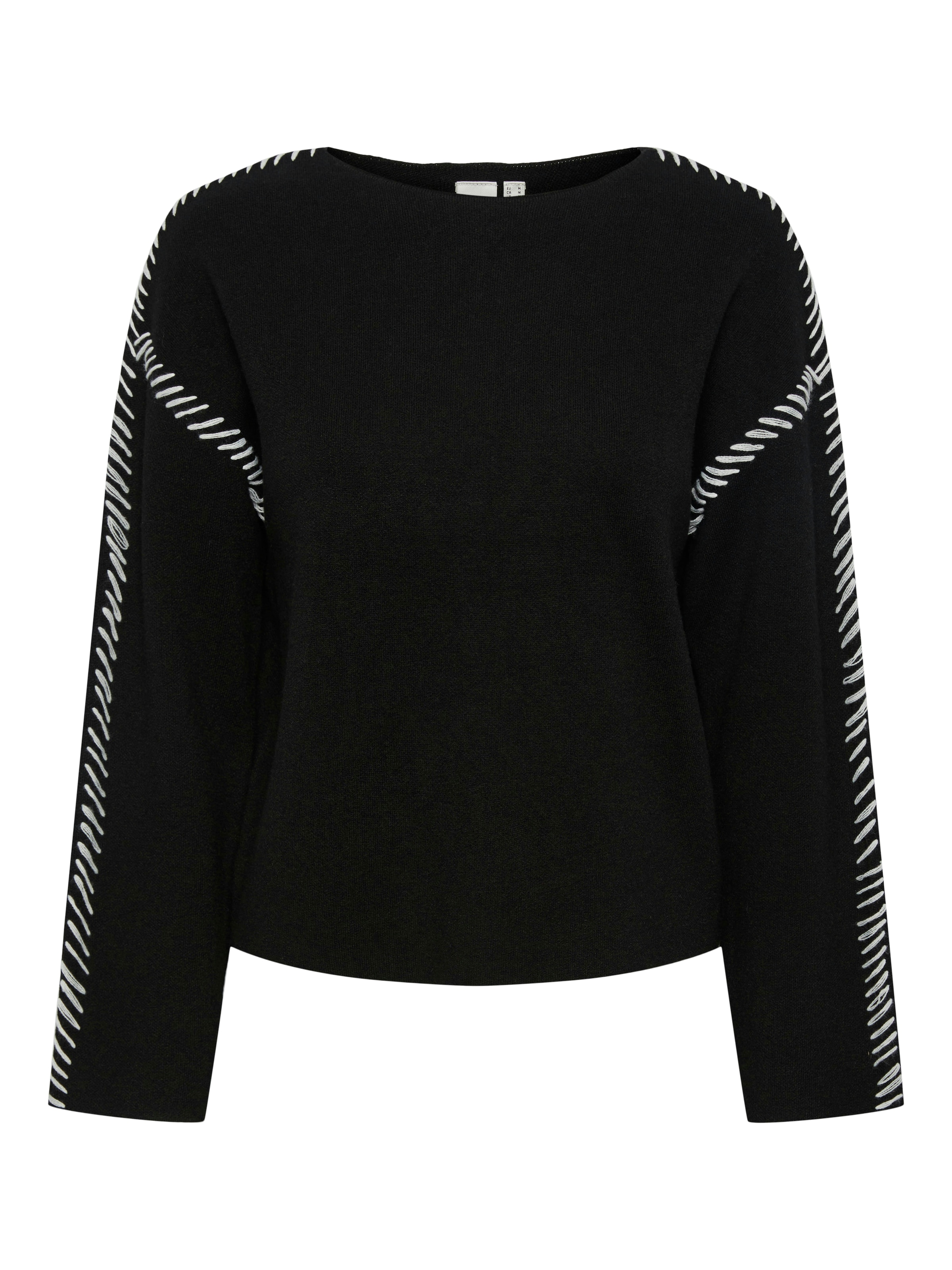YAS Sweater 'YASStitcha' in Black: front