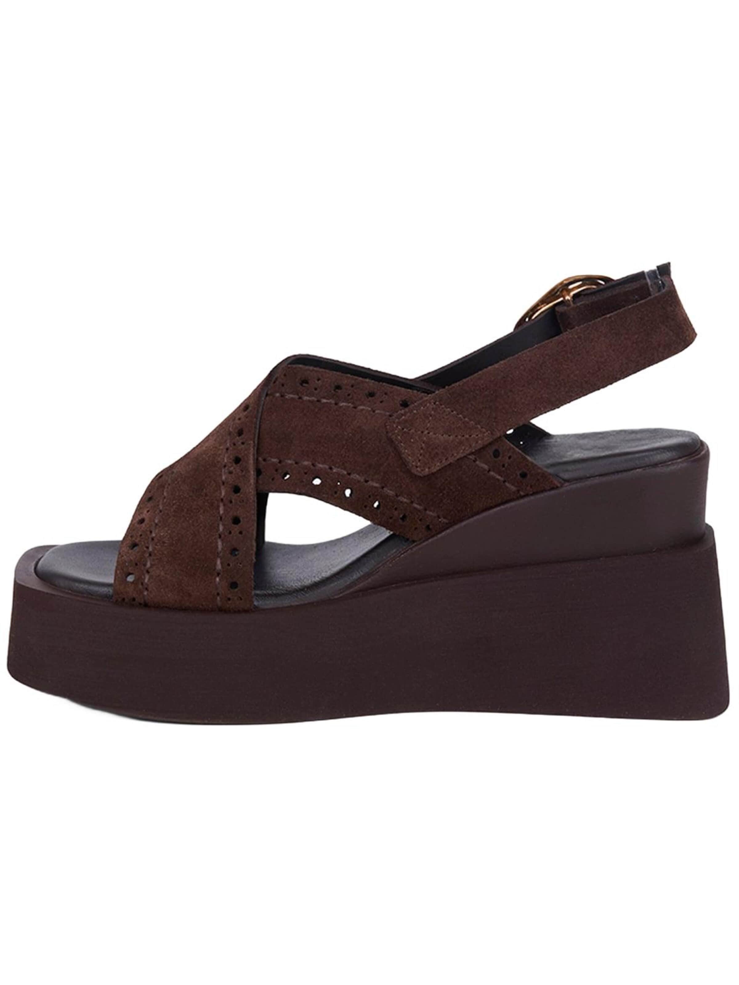 Sandales 'Keilsandalen' Desa en marron