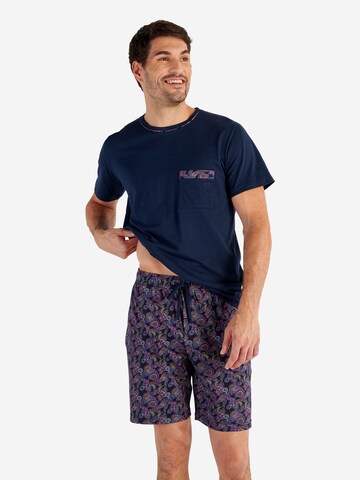 HOM Shorty Pyjama ' Ringo ' in Blau: Vorderseite