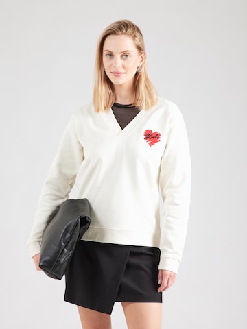 Sweat-shirt 'HEARTS' Karl Lagerfeld en blanc : devant