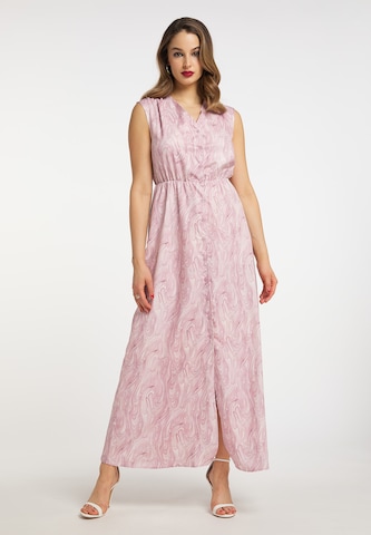 Robe-chemise faina en rose : devant