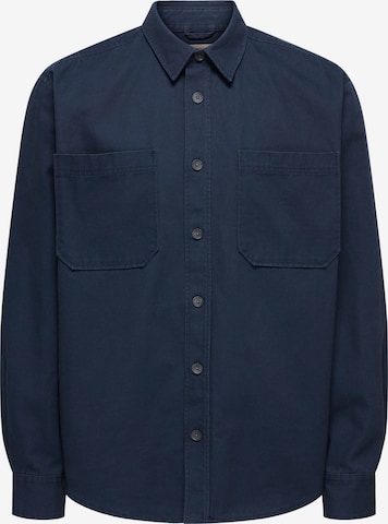Only & Sons Comfort fit Button Up Shirt 'ONSAlp' in Blue: front