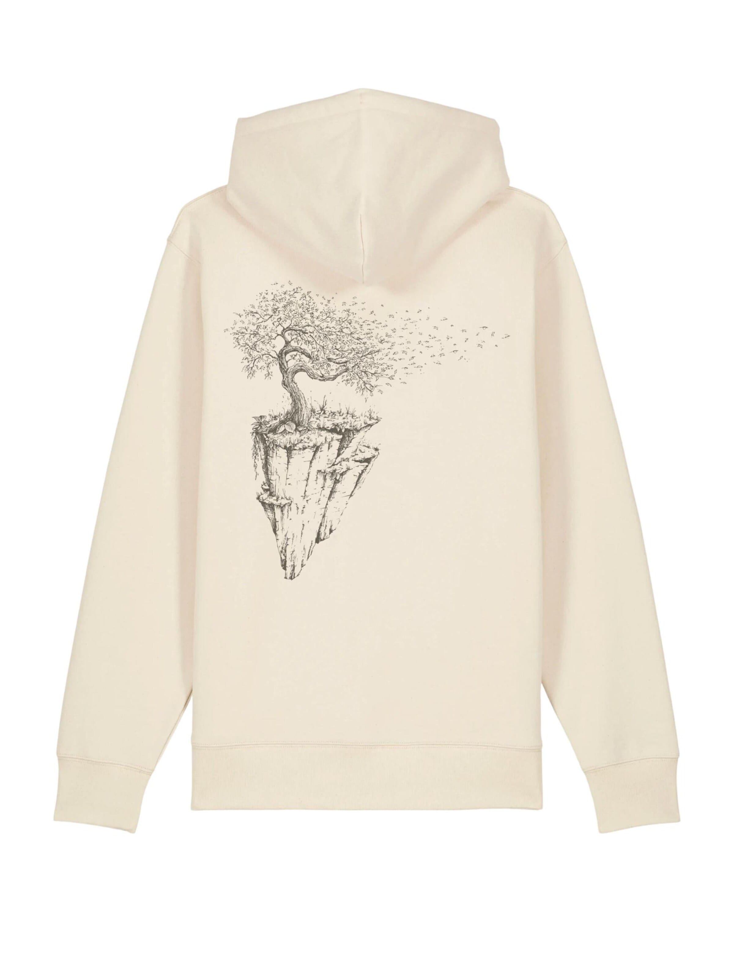 Life-Tree Pullover 'Organic Fairwear Hoodie Unisex Natural Raw Maple Island'‌ in Beige: Vorderseite